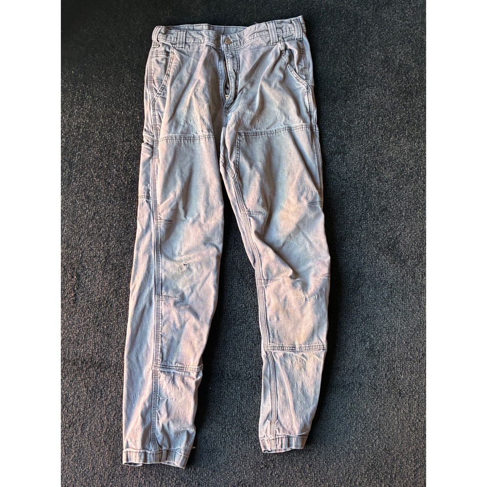Carhartt Mens Relaxed Fit Utility Work Pants Grey 102802-029 36x34 Jogger Cuff